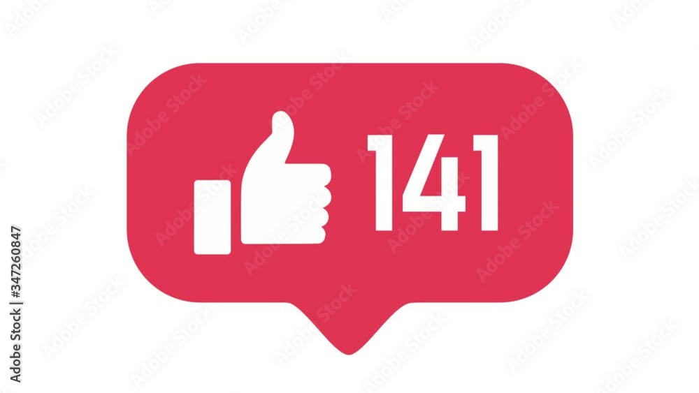 Flat design thumbs up 4K social media like counter, shows clicks over time on a white background with alpha matte, chrome key Flat design thumbs up 4K social media like counter, shows clicks over time on a white background with alpha matte, chrome key