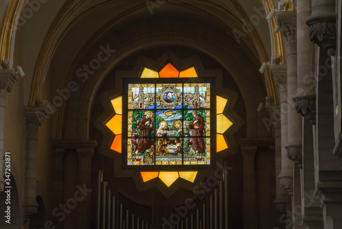 Bethlehem, Palestine. January 28, 2020: Interior of the Church of St. Catherine,