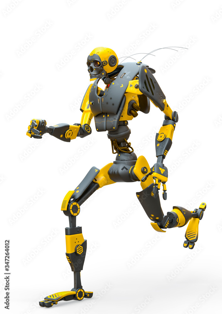 skull bot running in a white background skull bot running in a white background