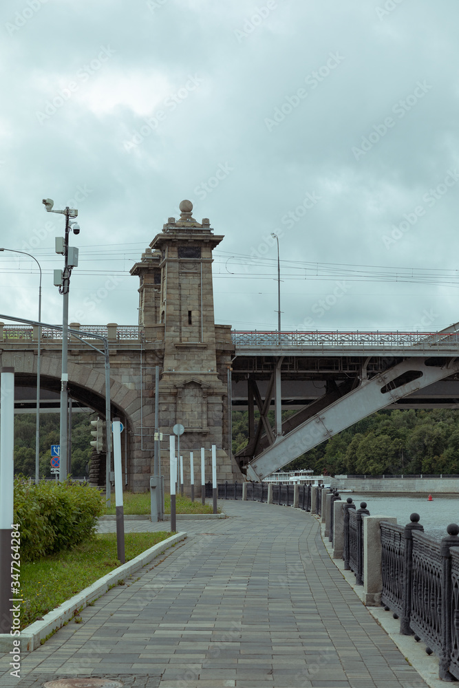 Fototapeta premium Railway bridge in the Moscow