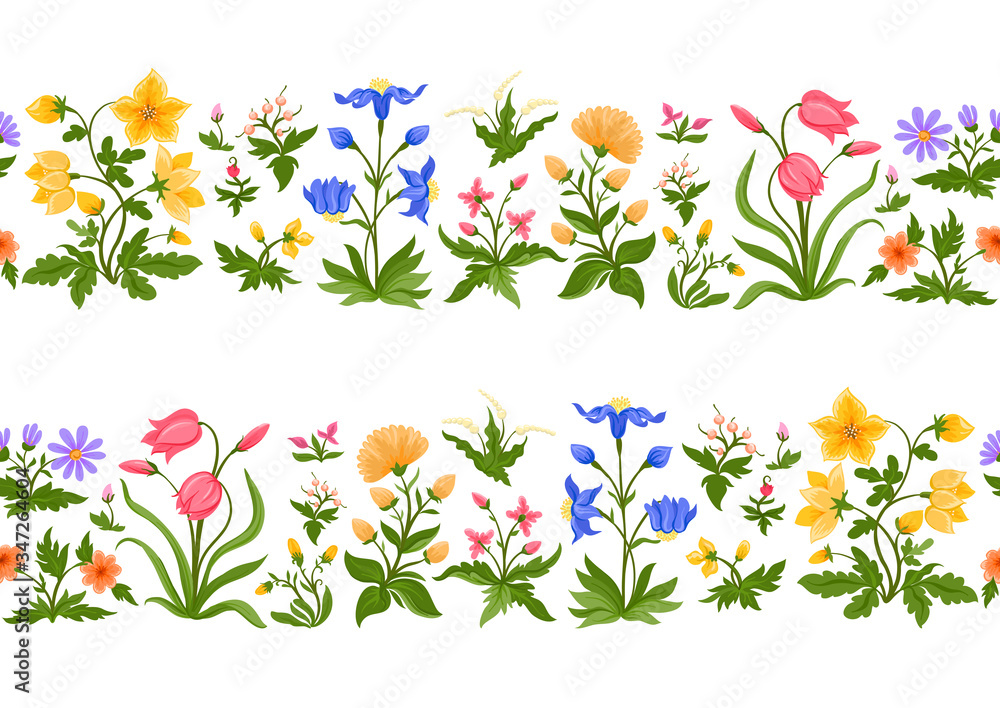 Tradition mughal motif, fantasy flowers in retro, vintage style. Seamless pattern, background. Vector illustration isolated on white background.