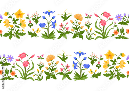 Tradition mughal motif, fantasy flowers in retro, vintage style. Seamless pattern, background. Vector illustration isolated on white background. photo