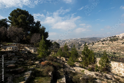 Panorama from Shepherd s field  Beit Sahour  east of Bethlehem 