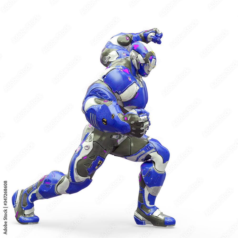 futuristic astronaut is ready for war in white background futuristic astronaut is ready for war in white background