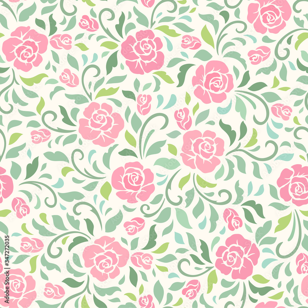 Seamless abstract background with pink roses Seamless abstract background with pink roses