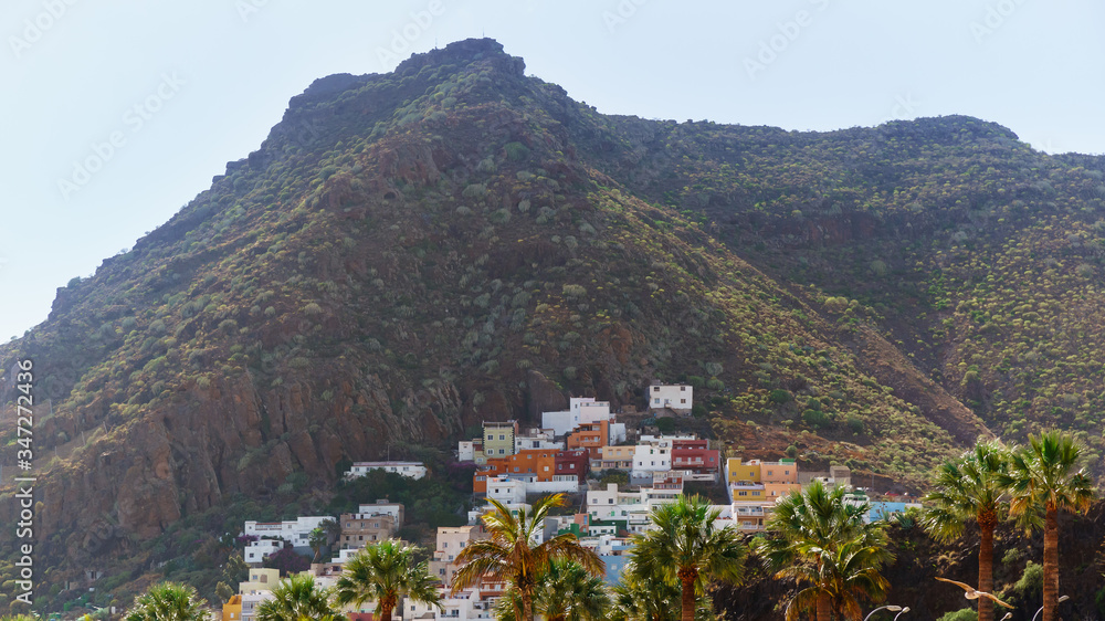 mountain town near the beach of Teresitas in Tenerife