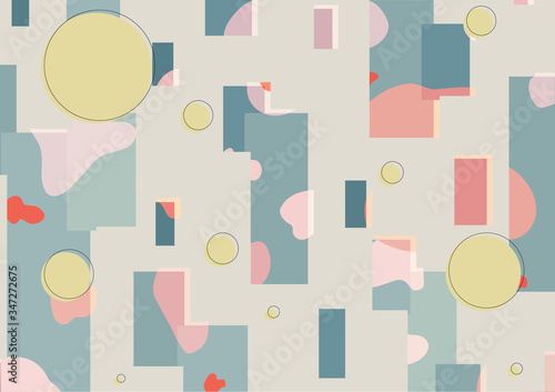 Vector of geometry with soft sweet color theme, the circle on the foreground also color changeable. 