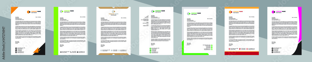 Letterhead Template Set Vector Graphic Letterhead Template Set Vector Graphic