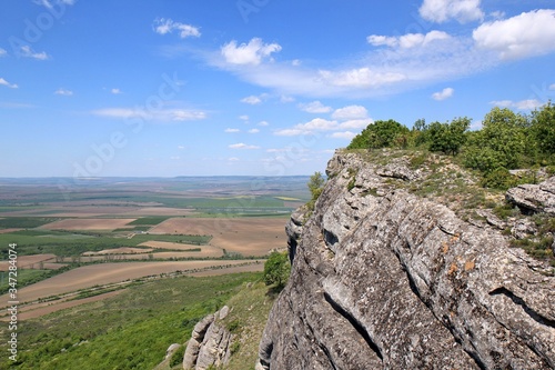 View from the Madara plateau (Bulgaria) to the valley below