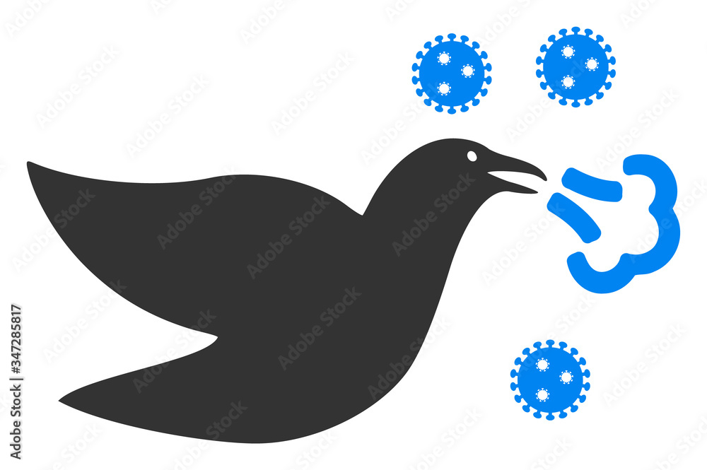 Fototapeta premium Vector bird flu flat icon. Vector pictograph style is a flat symbol bird flu icon on a white background.