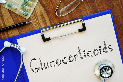 Glucocorticoids is shown on the conceptual medical photo photo
