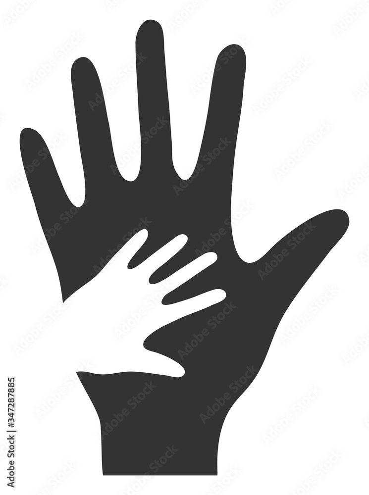 Vector help hand flat icon. Vector pictogram style is a flat symbol help hand icon on a white background. Vector help hand flat icon. Vector pictogram style is a flat symbol help hand icon on a white background.