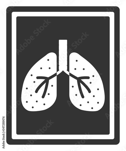 Vector lungs fluorography flat icon. Vector pictogram style is a flat symbol lungs fluorography icon on a white background.