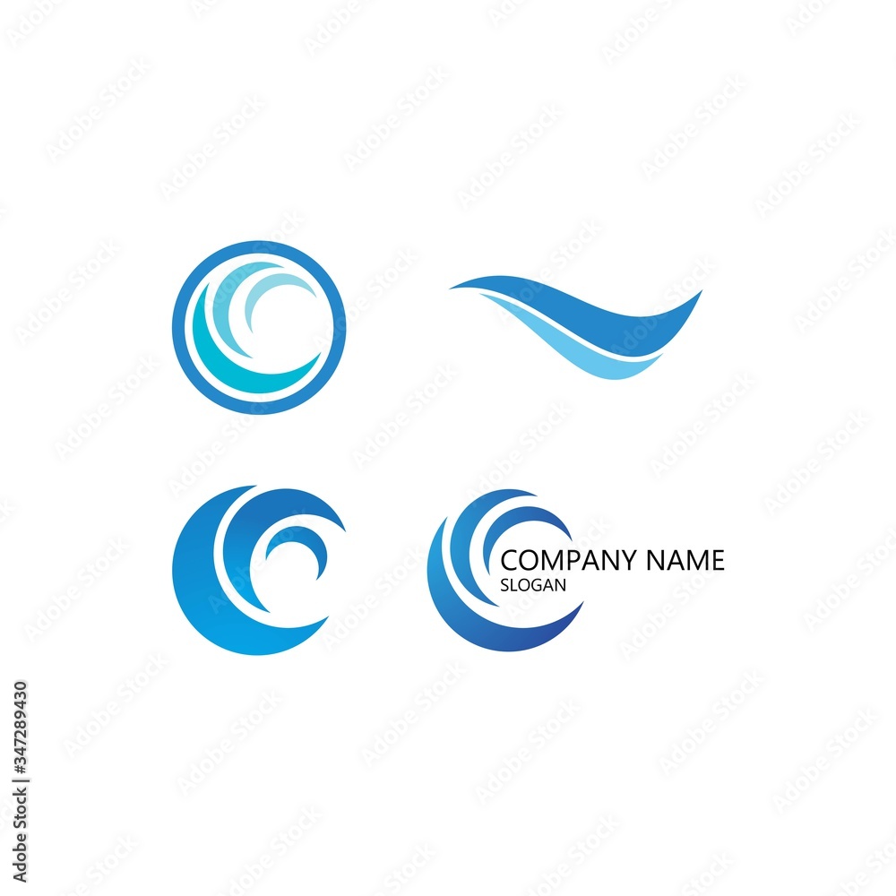 Natural Water wave Logo Natural Water wave Logo