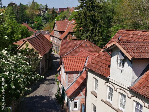 Häuser von Lauenburg von oben
