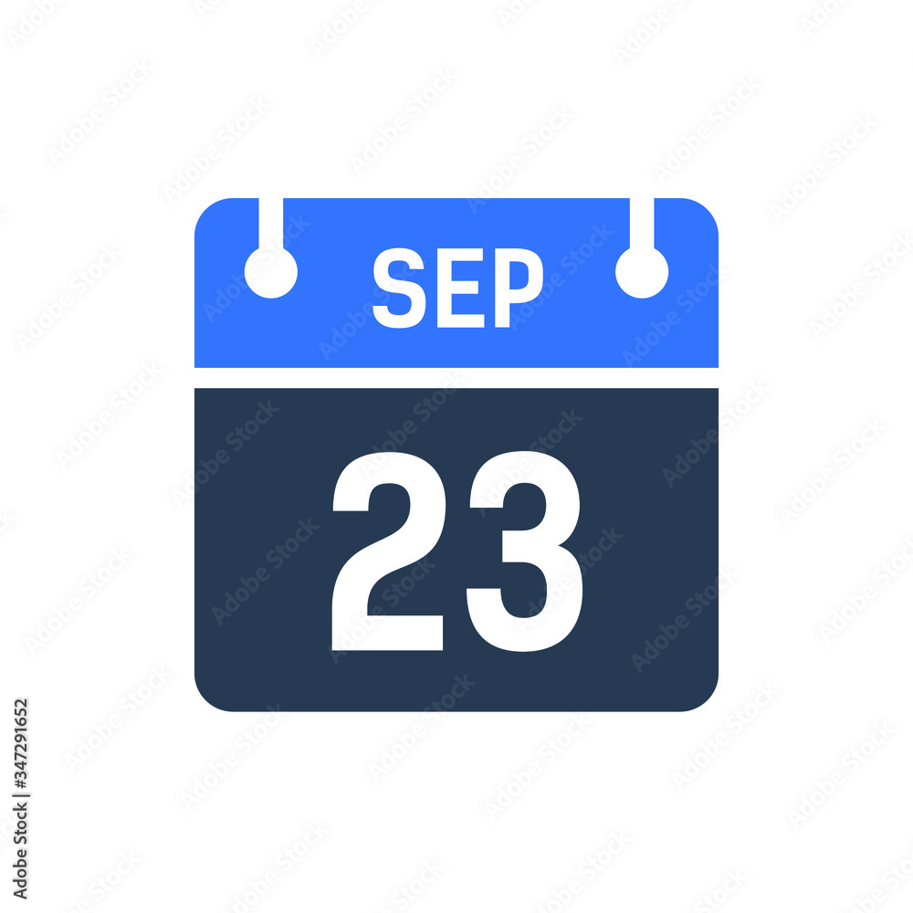 Calendar Date Icon - September 23 Vector Graphic Calendar Date Icon - September 23 Vector Graphic