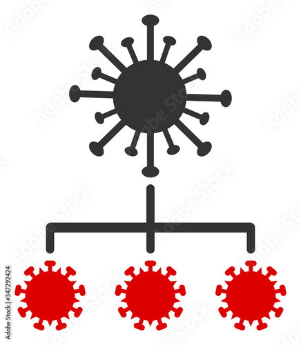 Vector virus replication flat icon. Vector pictogram style is a flat symbol virus replication icon on a white background.