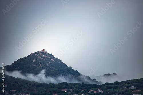 The famous castle of Burriac in Carbisl, a nice village of Maresme county, near Barcelona, Catalonia, Spain.