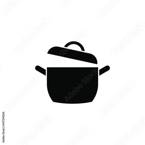 pot icon vector in black flat design on white background