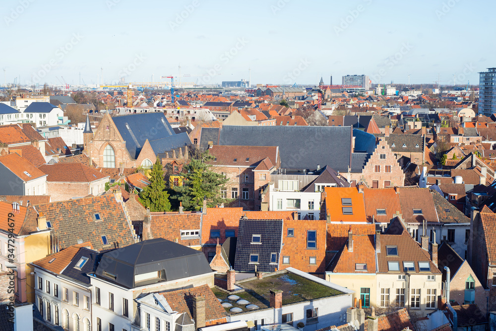 View to the city of Ghent, Belgum