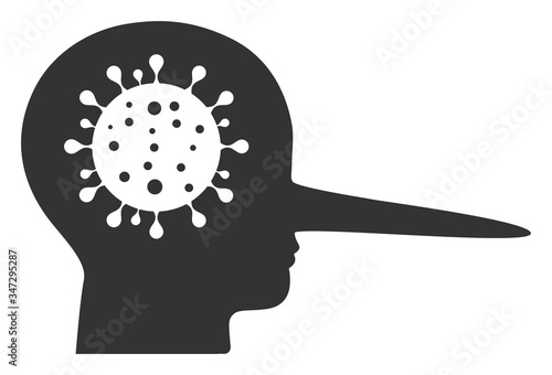 Vector coronavirus liar flat icon. Vector pictograph style is a flat symbol coronavirus liar icon on a white background.