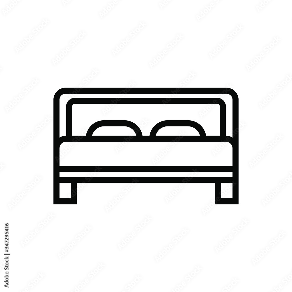 bed icon vector in outline style on white background bed icon vector in outline style on white background