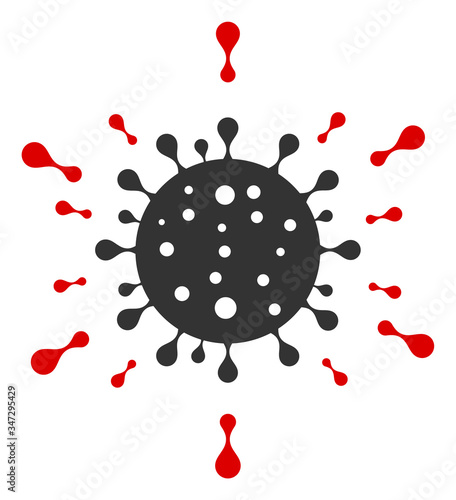 Vector coronavirus particles flat icon. Vector pictogram style is a flat symbol coronavirus particles icon on a white background.