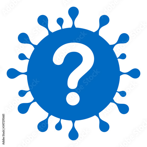 Vector coronavirus question flat icon. Vector pictogram style is a flat symbol coronavirus question icon on a white background.