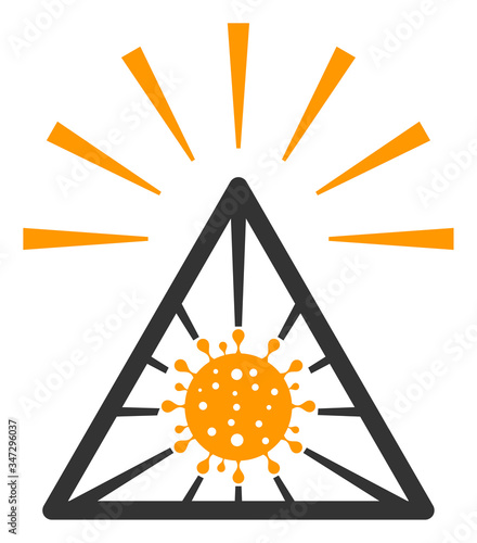 Vector coronavirus total control flat icon. Vector pictogram style is a flat symbol coronavirus total control icon on a white background.
