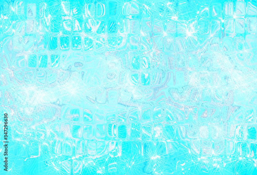 Blue transparent cube shape chaos pattern as abstract background
