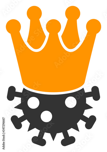 Vector crown virus flat icon. Vector pictogram style is a flat symbol crown virus icon on a white background.