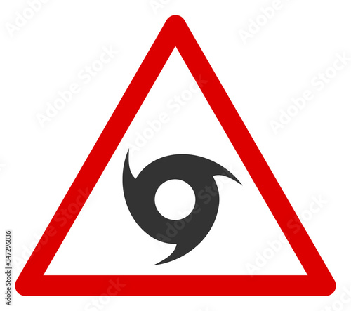 Vector cyclone warning flat icon. Vector pictogram style is a flat symbol cyclone warning icon on a white background.
