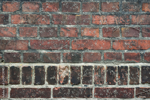 Urban architecture, old red brick wall background