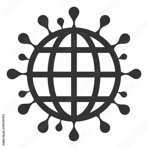 Vector global coronavirus flat icon. Vector pictogram style is a flat symbol global coronavirus icon on a white background.