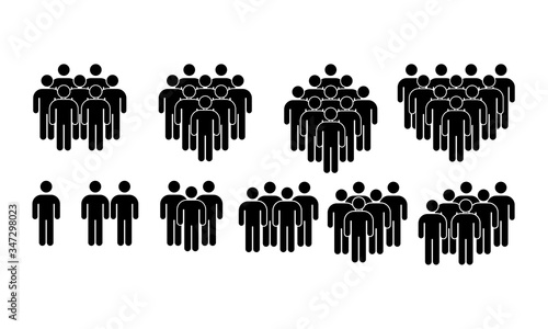 Group of people icon set. Team, teamwork in simple design on an isolated white background. EPS 10 vector