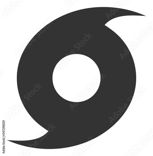 Vector hurricane flat icon. Vector pictograph style is a flat symbol hurricane icon on a white background.