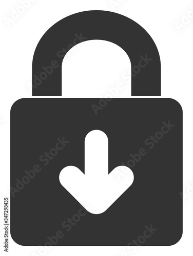 Vector lockdown flat icon. Vector pictograph style is a flat symbol lockdown icon on a white background.