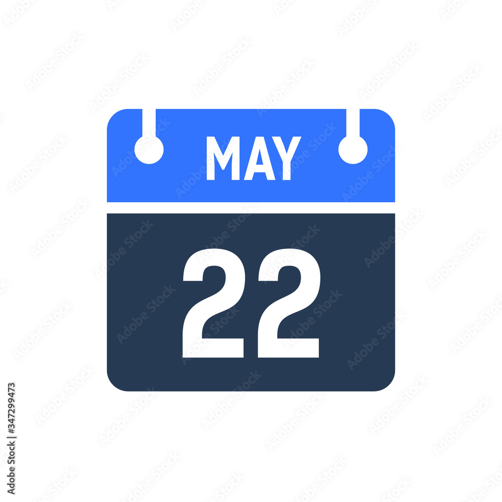Calendar Date Icon - May 22 Vector Graphic Calendar Date Icon - May 22 Vector Graphic