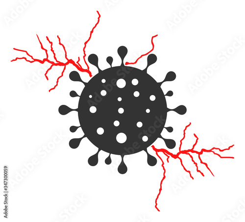 Vector virus energy flat icon. Vector pictogram style is a flat symbol virus energy icon on a white background.