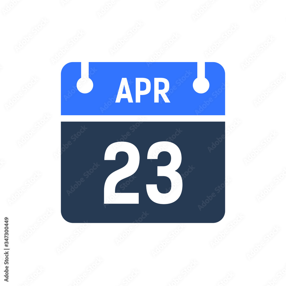 Calendar Date Icon - April 23 Vector Graphic Calendar Date Icon - April 23 Vector Graphic