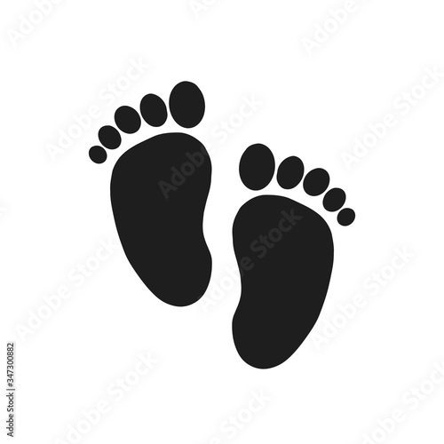Children's footprint. Traces of bare feet. Vector illustration of bare footprints. Trace symbol.
