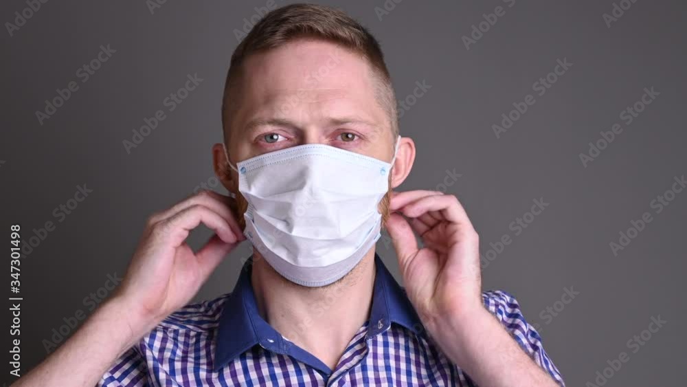 a man wears a medical mask. protection against viruses and epidemics. covid-19.
