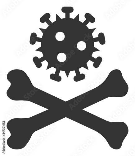 Vector mortal virus flat icon. Vector pictograph style is a flat symbol mortal virus icon on a white background.