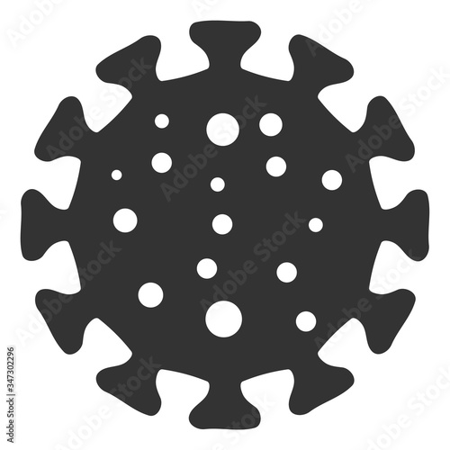 Vector virus flat icon. Vector pictogram style is a flat symbol virus icon on a white background.