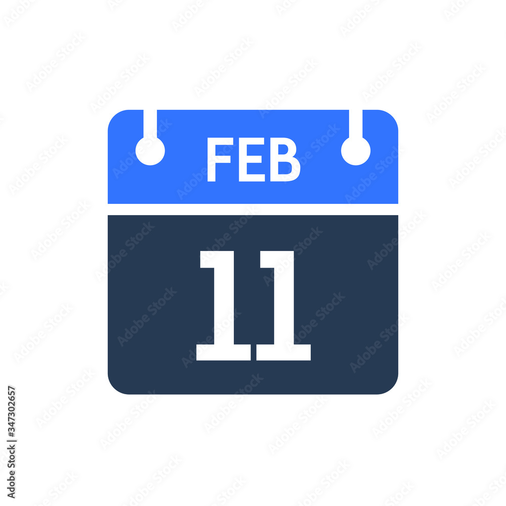 Calendar Date Icon - February 11 Vector Graphic Calendar Date Icon - February 11 Vector Graphic