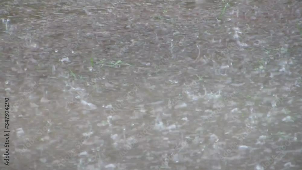 water flowing into the water, Tropical climate rainy season footage water flowing into the water, Tropical climate rainy season footage