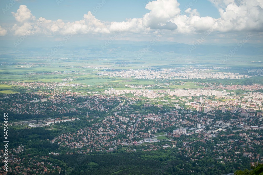 Aerial view of Sofia, capital of Bulgaria