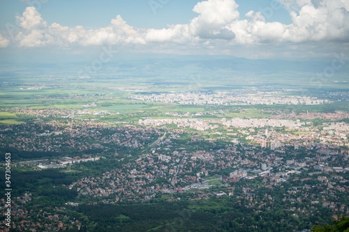 Aerial view of Sofia, capital of Bulgaria