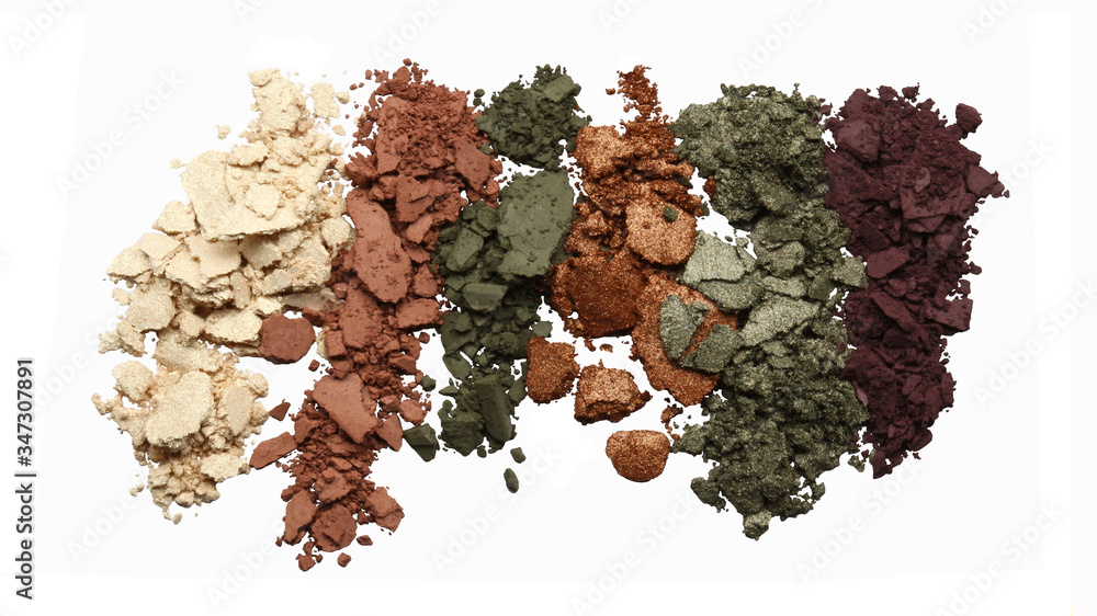Dry crushed color eye shadows as samples of cosmetic product Dry crushed color eye shadows as samples of cosmetic product