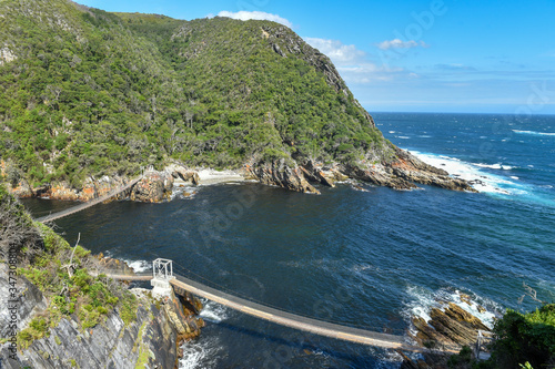 Storms River Suspension Bridge is one of top tourist attractions in Tsitsikamma National Park,Garden Route, Western Cape, South Africa